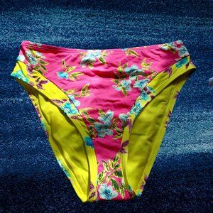 SUGAR BEACH FLORAL HIGH WAISTED BIKINI BOTTOM SIZE M